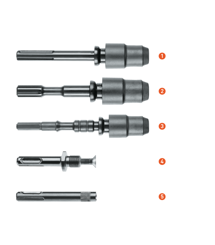 Adapter SDS+ 1/2-20 UNF voor boorkop per 0