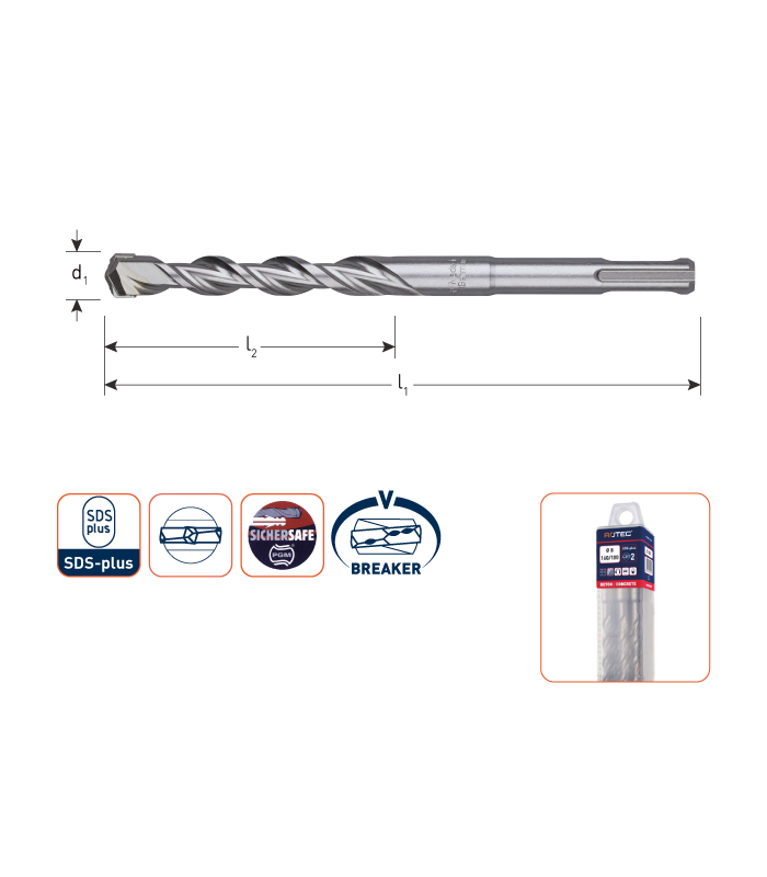 Hamerboor SDS+ V-Breaker  14,0x100/160 mm (box...