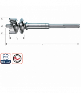 SDS-Max betonfreeskroon  55x80/990 mm per 0 2