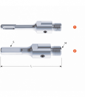 Adapter 6-kant/M16  90 mm per 1 2