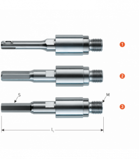 Adapter PROTect 6-kant SW 9,5 - M16  118 mm per 0 2