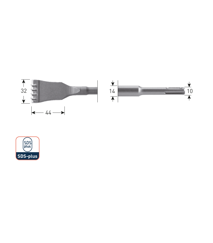 SDS+ HM-Tandbeitel    32x125 mm per 1