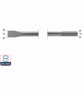 SDS-MAX Platte beitel  25x400 mm per 1 2