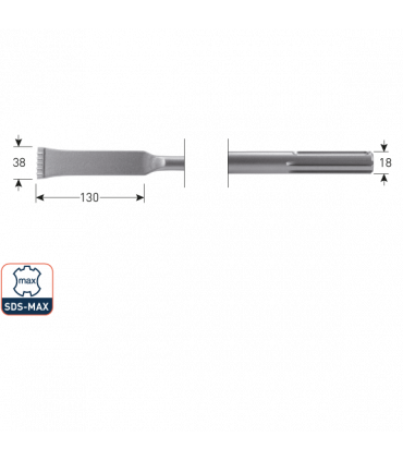 SDS-MAX HM-Tandbeitel  38x280 mm per 1