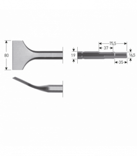 6-kant Spadebeitel  80x300 mm 6-kant19,0 /16,5x35 geb. per 1 2