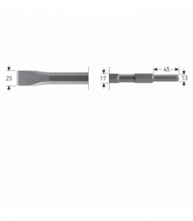 6-kant Plattebeitel 25x450mm   6-kant17,0 /13x45 per 1 2