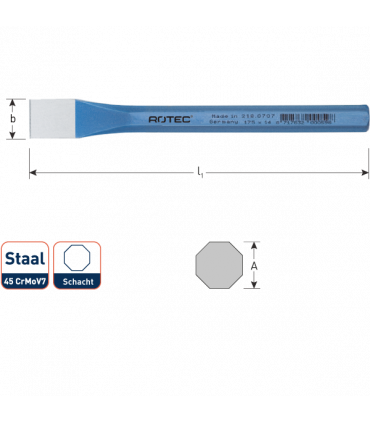 Koudbeitel 8-kantig  16x150 mm per 1