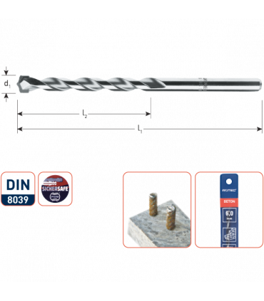 Super-betonboor   6,0x 90/150 mm per 0