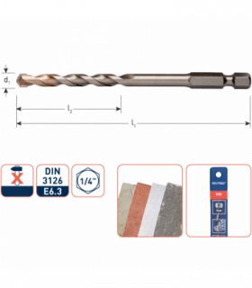 UNIDre-boor met 1/4 aansluiting  5,0x 50/105 mm per 1 2