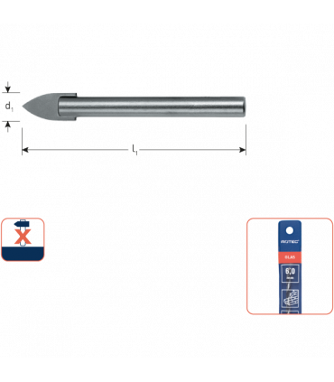 Glasboor   12,0x80 mm per 0