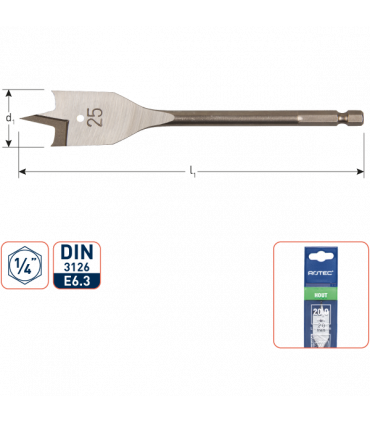 Speedboor met 1/4 bit-aansluiting  14,0x157 mm per 0