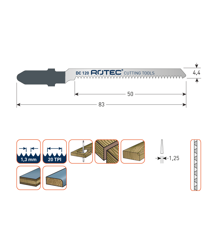 ROTEC Decoupeerzagen DC120 / T101AO   (VPE 5...