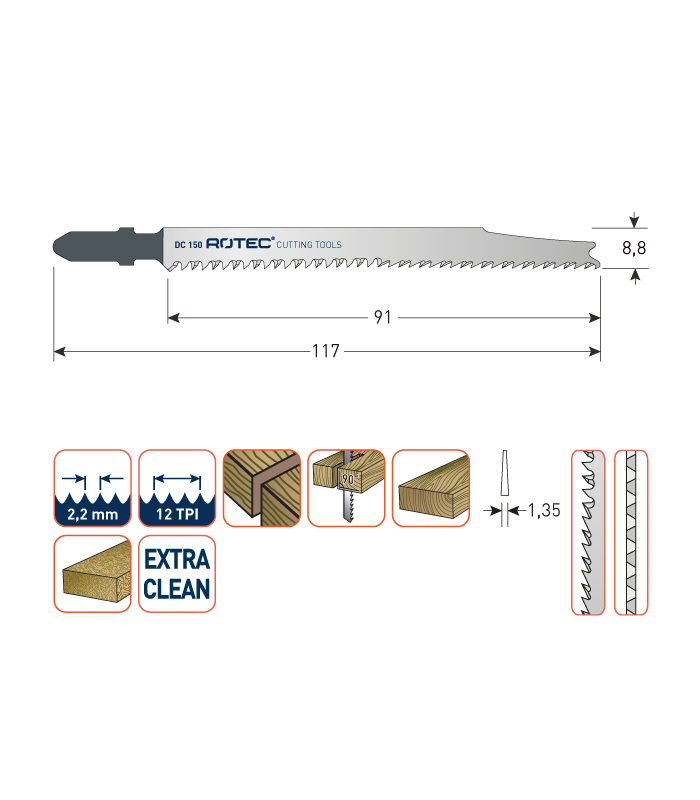 ROTEC Decoupeerzagen DC150 / T308B      (VPE 5...