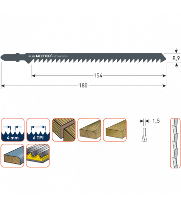 ROTEC Decoupeerzagen DC350 / T744D     (VPE 5 stuks) per 1