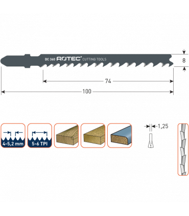 ROTEC Decoupeerzagen DC360/25 / T144D (VPE 25 stuks) per 1