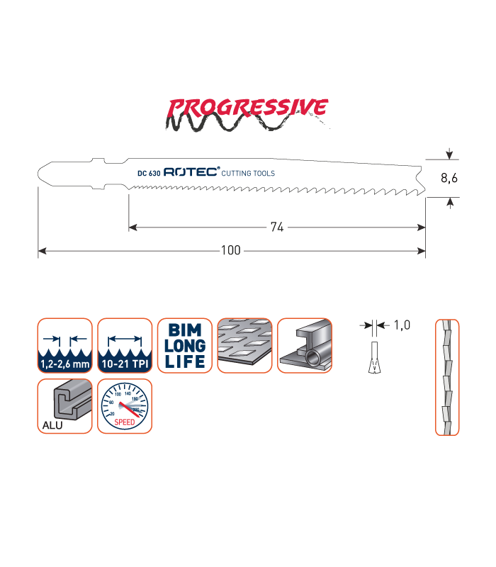 ROTEC Decoupeerzagen DC630/25 / T123X (VPE 25...