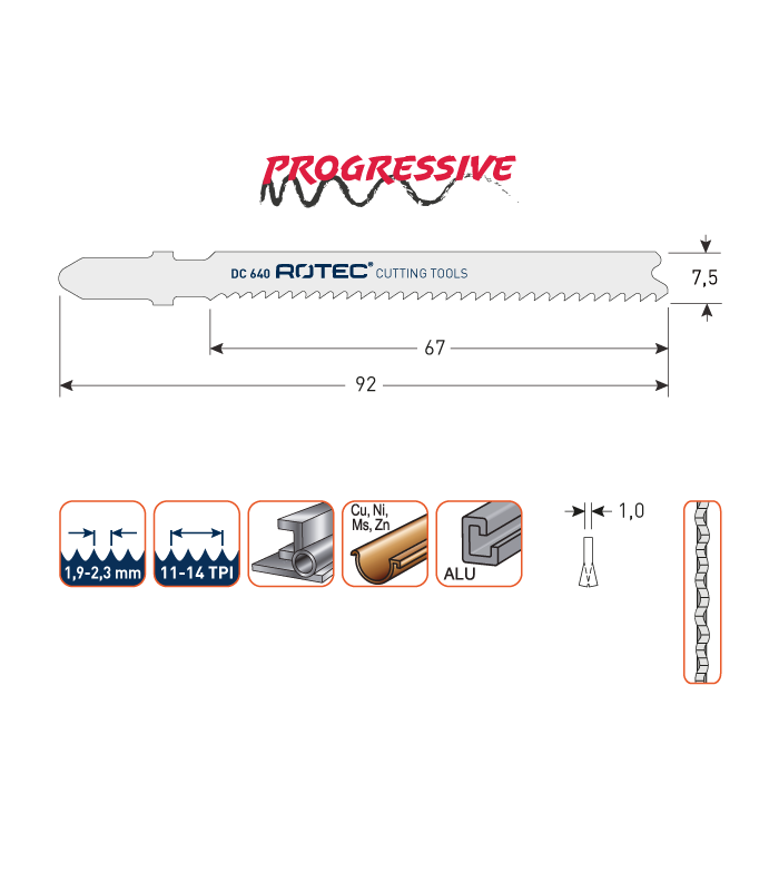 ROTEC Decoupeerzagen DC640 / T118B     (VPE 5...