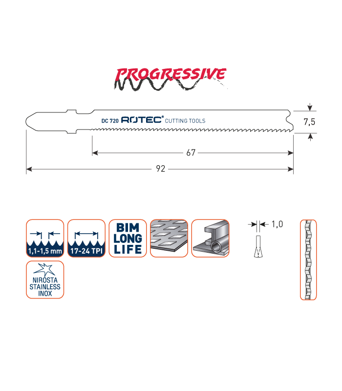 ROTEC Decoupeerzagen DC720 / T118AF (VPE 5 stuks) per 1