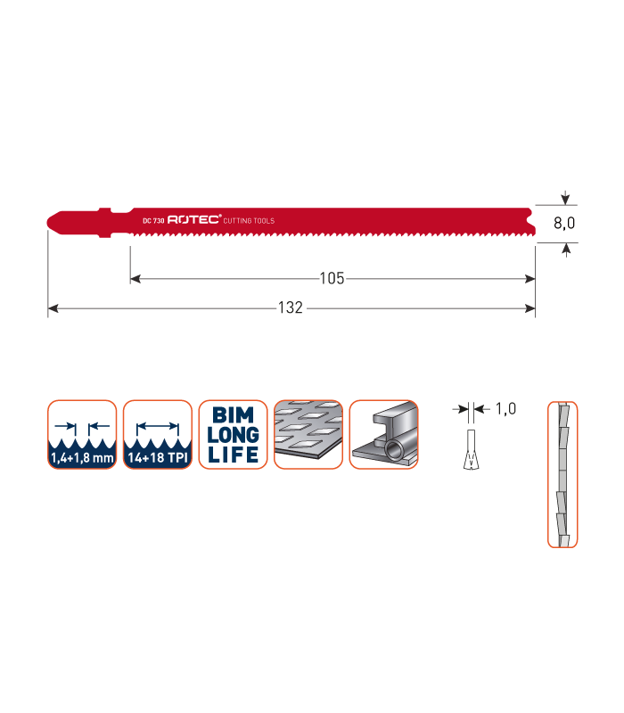 ROTEC Decoupeerzagen DC730 /  (VPE 5 stuks) per 1