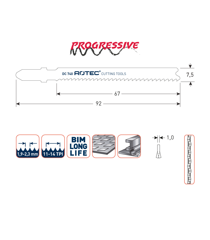 ROTEC Decoupeerzagen DC740 / T118BF (VPE 5...
