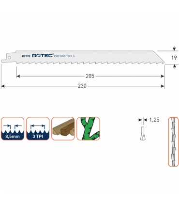 ROTEC Reciprozagen RC120 / 1111K (VPE 5 stuks) per 1