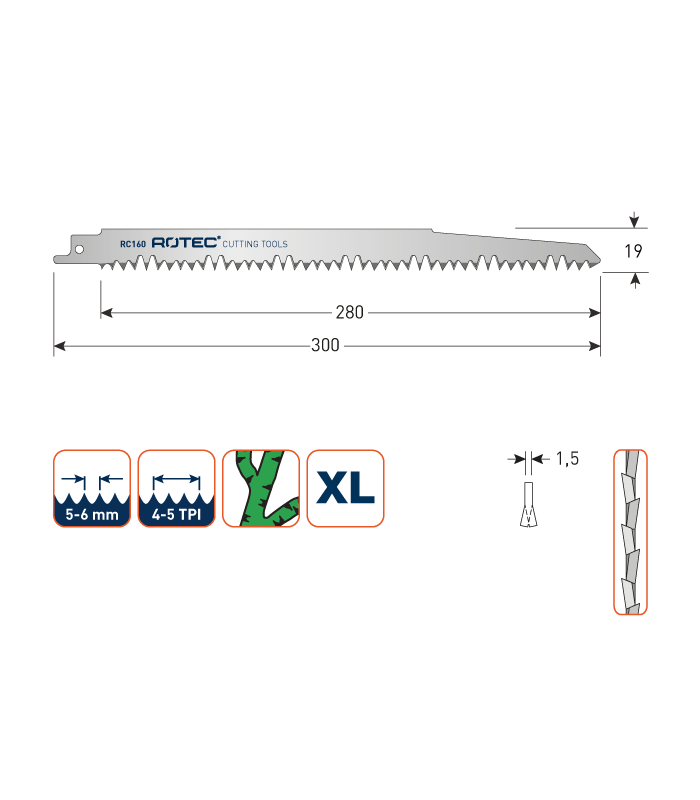 ROTEC Reciprozagen RC160 / 1531XL (VPE 5 stuks)...