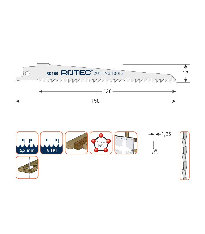 ROTEC Reciprozagen RC180 / 644D (VPE 5 stuks)...