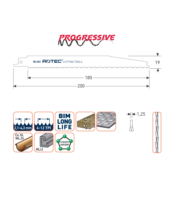 ROTEC Reciprozagen RC350 / 3456XF (VPE 5 stuks)...