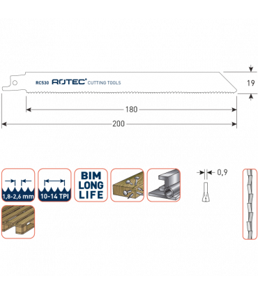 ROTEC Reciprozagen RC530 / 1122VF (VPE 5 stuks) per 1
