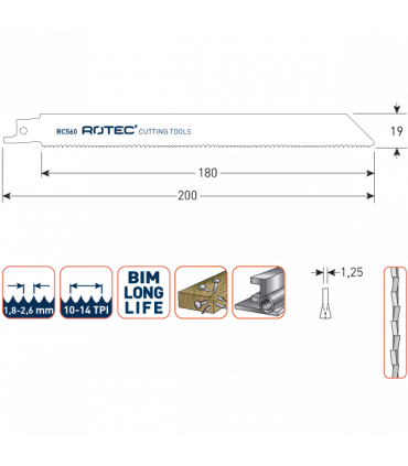 ROTEC Reciprozagen RC560 / 1125VF (VPE 5 stuks) per 1