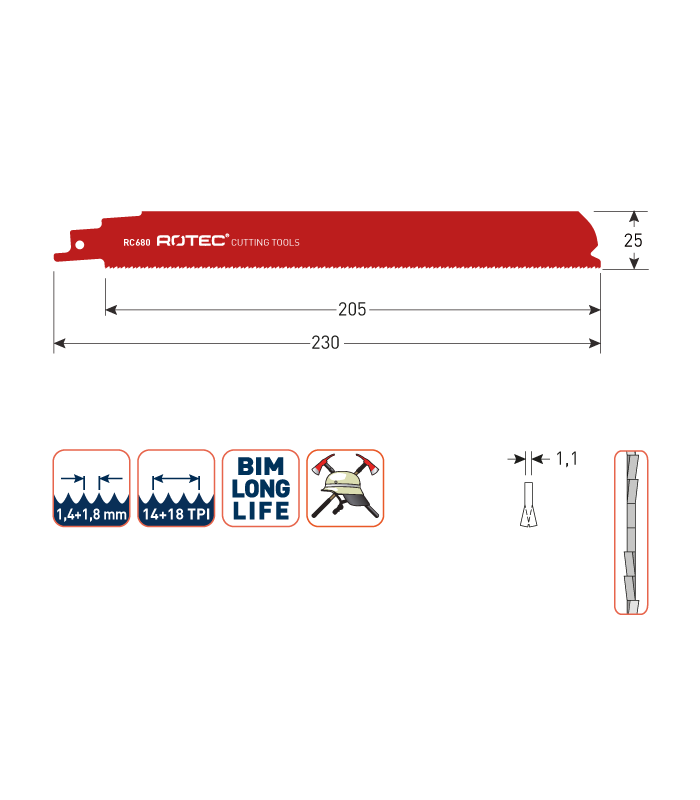 ROTEC Reciprozagen RC680 / 1126BEF (VPE 5 stuks) per 1