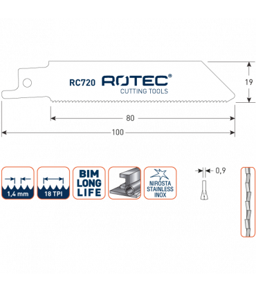 ROTEC Reciprozagen RC720 / 522EF (VPE 5 stuks) per 1