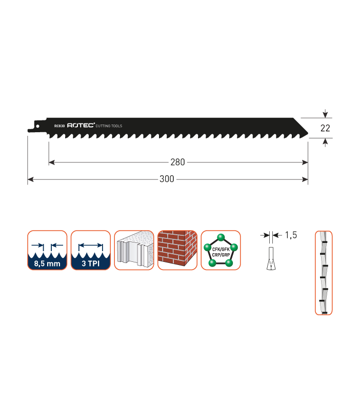 ROTEC Reciprozagen RC830 / 1241HM (VPE 1 stuks)...