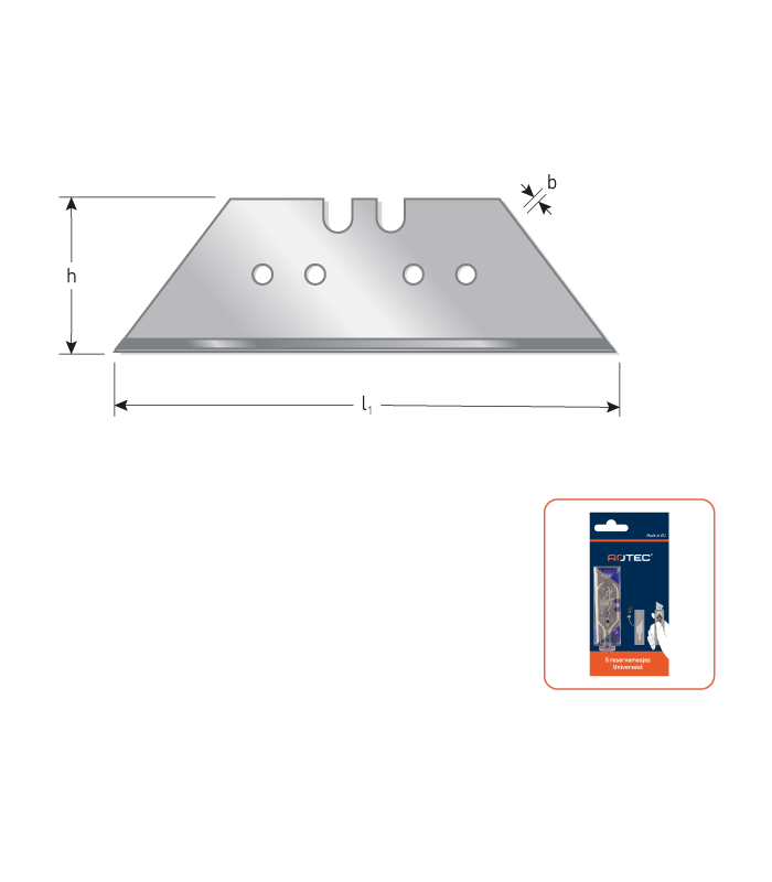 ROTEC Reserve-messen RECHT 61,0x0,65 mm - V.E.-...