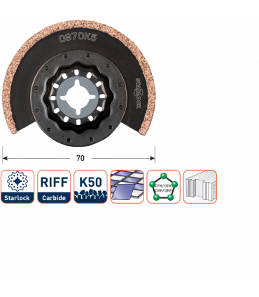 ROTEC OS65HG Oscillerend HM-Segment-voegenfrees d-65mm per 1
