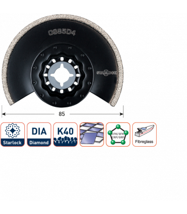 ROTEC OS85Dia Oscillerend Diamant segmentzaagblad d-85mm per 1