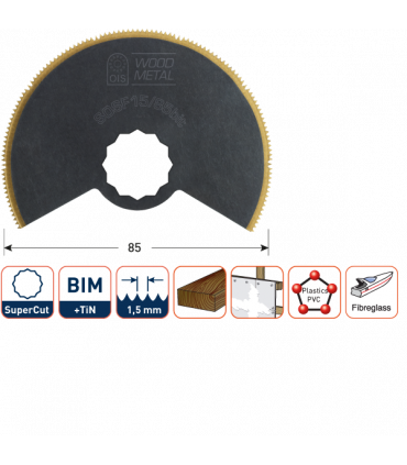 ROTEC SOSF15/85bit Oscillerend Bi-M-TiN segm.zaagblad-vlak d-85mm per 1