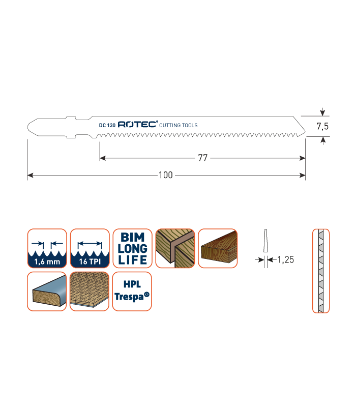 ROTEC Decoupeerzagen DC130/25 / T101AIF (VPE 25...