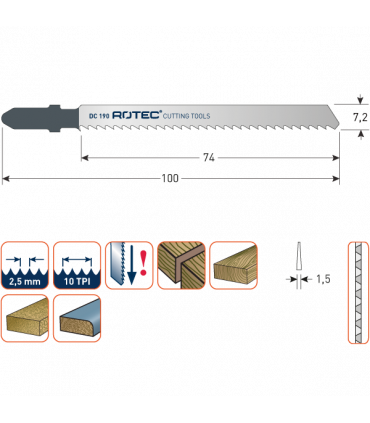 ROTEC Decoupeerzagen DC190 / T101BR    (VPE 5 stuks) per 1