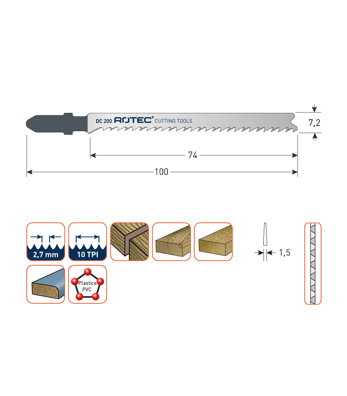 ROTEC Decoupeerzagen DC200 / T101B      (VPE 5...