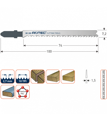 ROTEC Decoupeerzagen DC200/25 / T101B (VPE 25 stuks) per 1