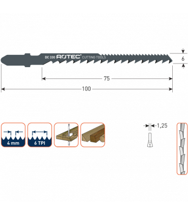ROTEC Decoupeerzagen DC330 /               (VPE 5 stuks) per 1