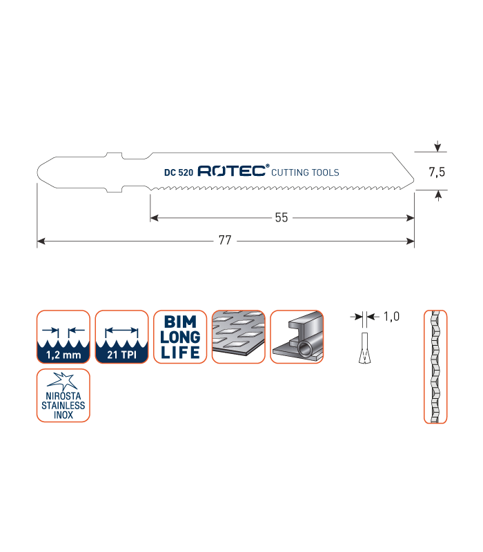 ROTEC Decoupeerzagen DC520 /               (VPE...