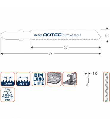 ROTEC Decoupeerzagen DC520 /               (VPE 5 stuks) per 1
