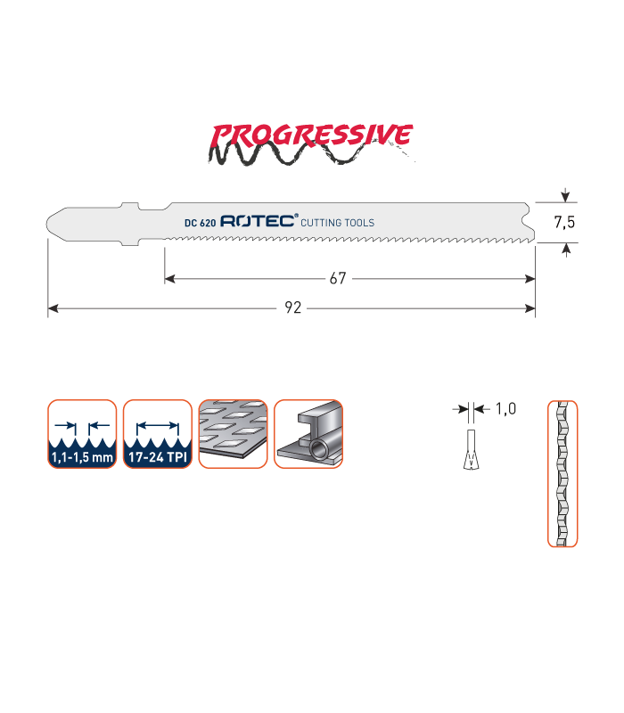 ROTEC Decoupeerzagen DC620 / T118A     (VPE 5...