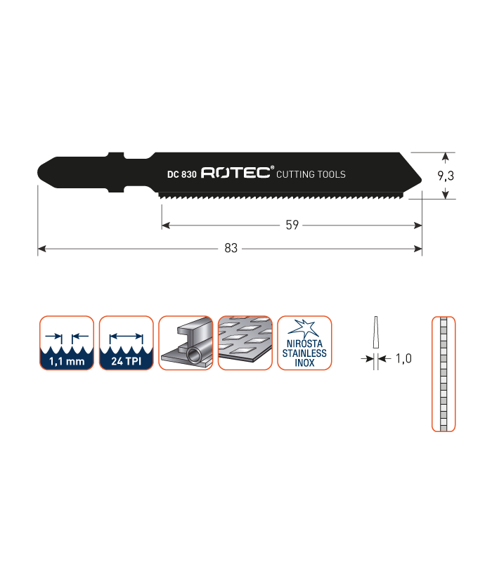ROTEC Decoupeerzagen DC830 / T118AHM (VPE 3...