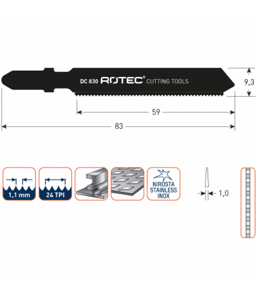ROTEC Decoupeerzagen DC830 / T118AHM (VPE 3 stuks) per 1