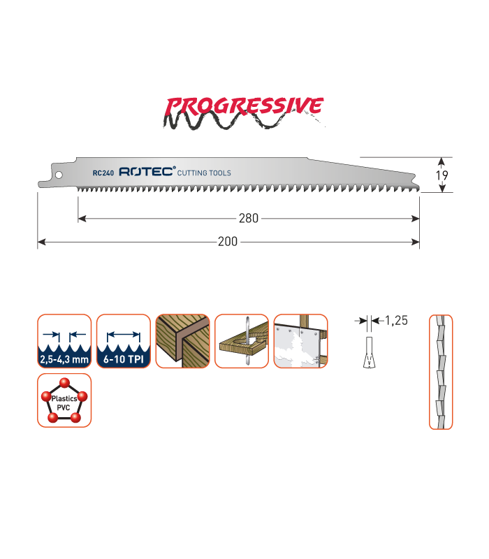 ROTEC Reciprozagen RC240 / 2345X (VPE 5 stuks)...