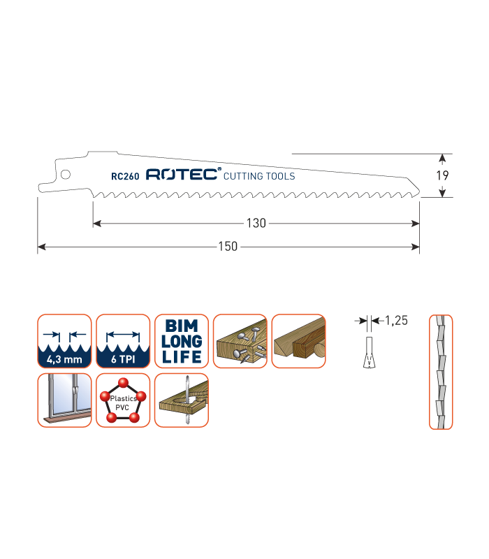 ROTEC Reciprozagen RC260 / 611DF (VPE 5 stuks)...