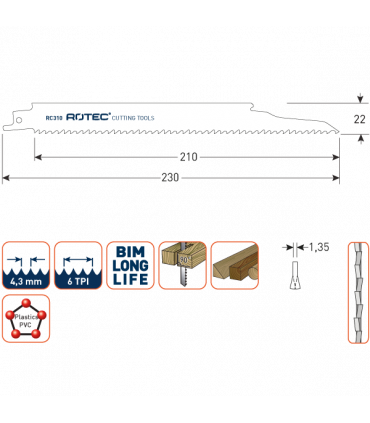ROTEC Reciprozagen RC310 /  (VPE 5 stuks) per 1